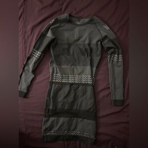 Alexander Wang Black and Gray Long Sleeve Dress